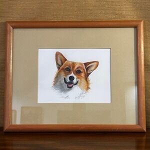 Betsy Glick Original colored pencil artwork of a Corgi